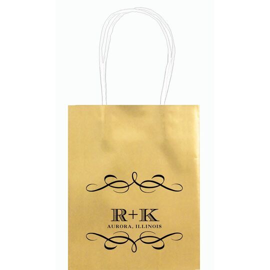 Courtyard Scroll with Initials Mini Twisted Handled Bags